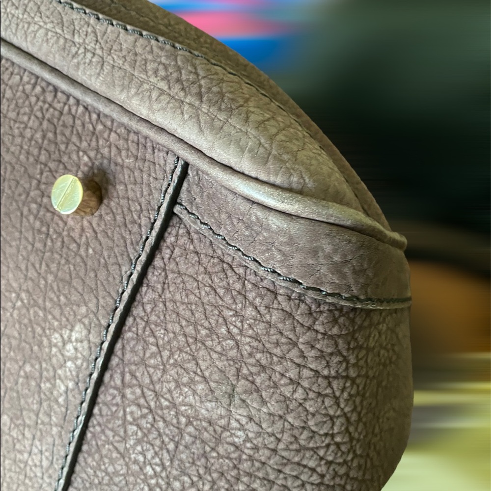 Burberry Kirley Satchel + Wallet Brown Cow Grain Pebbled Leather - Picture 15 of 16